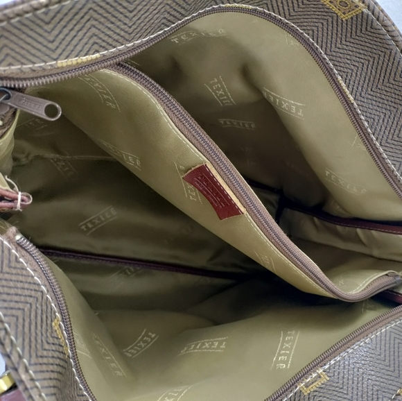 💥FINAL PRICE💥 Texier Vintage Brown Leather Logo Shoulder Bag Tote - Picture 8 of 12